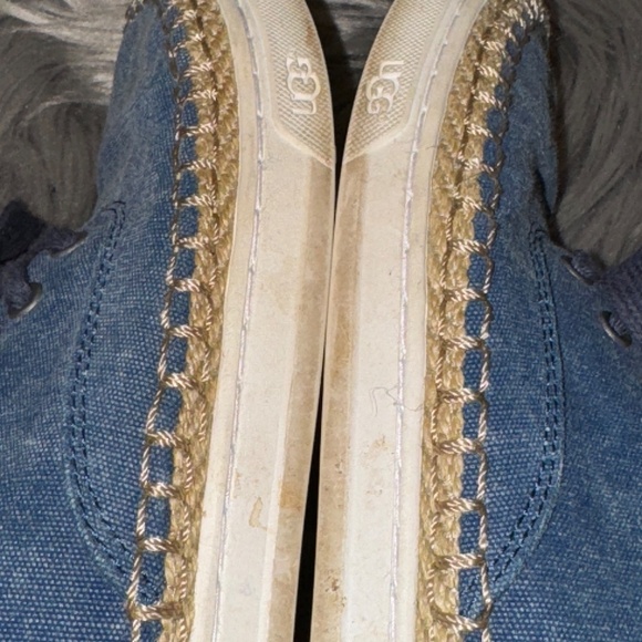 EUC Ugg Eyan II Canvas Sneaker Blue Denim Espadrille Trim Size 6.5 - Picture 6 of 13